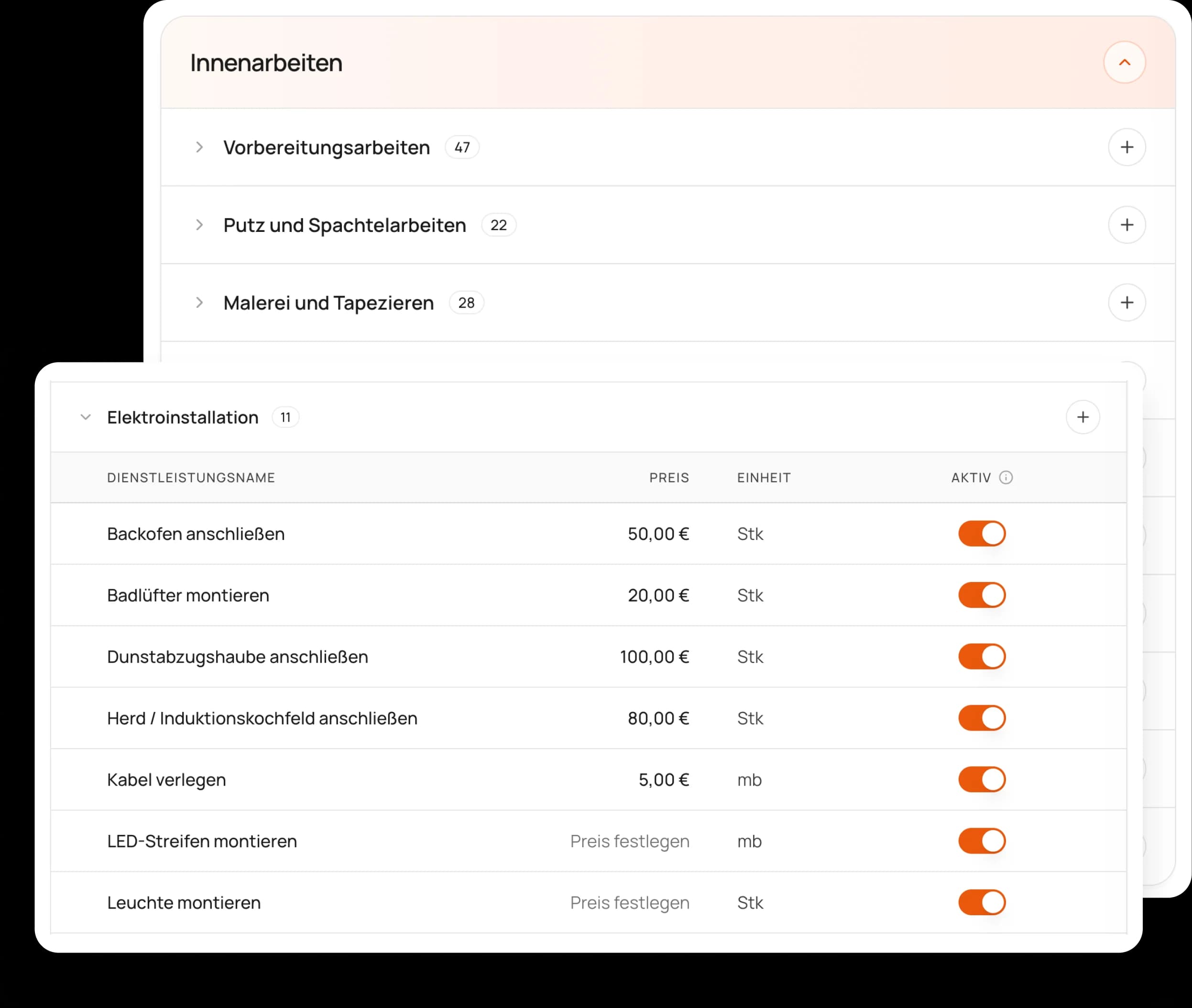 Leistungskatalog